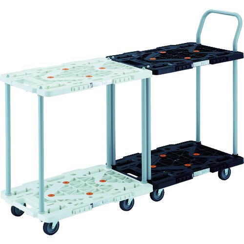 ■TRUSCO 樹脂製台車 2段式ルートバン 600X400 ハンドル無 黒〔品番:MPK6020BK〕【8549263:0】[直送DS][店頭受取不可]_1
