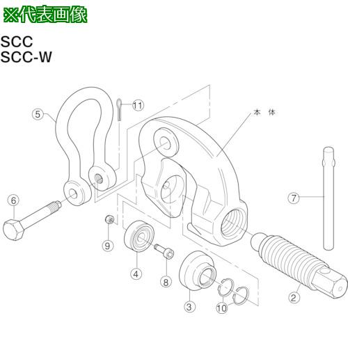 ■スーパー スクリユ-カムクランプ(W型) スクリユ-〔品番:SCR3W〕【8550746:0】[店頭受取不可]