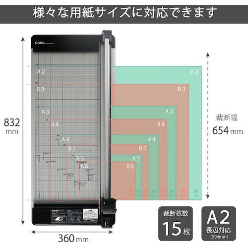 ■カール 裁断機 ディスクカッター DC-250 A2サイズ 裁断枚数15枚〔品番:DC250〕【8553243:0】[店頭受取不可]_2