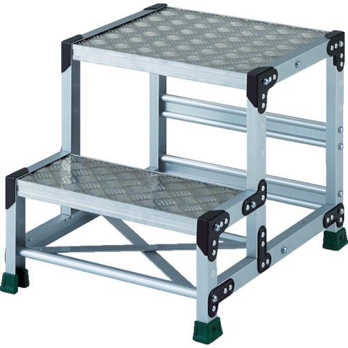■TRUSCO アルミ合金製作業台 縞鋼板 2段 500X400〔品番:TSFC255〕【8557682:0】[店頭受取不可]