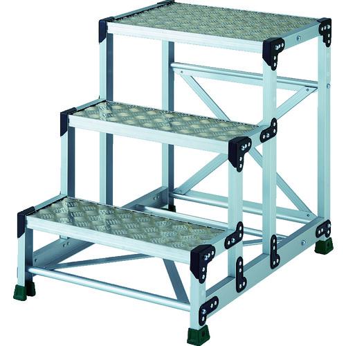 ■TRUSCO アルミ合金製作業台 縞鋼板 3段 高さ0.75m 600X400〔品番:TSFC3675〕【8557683:0】[直送DS][店頭受取不可]