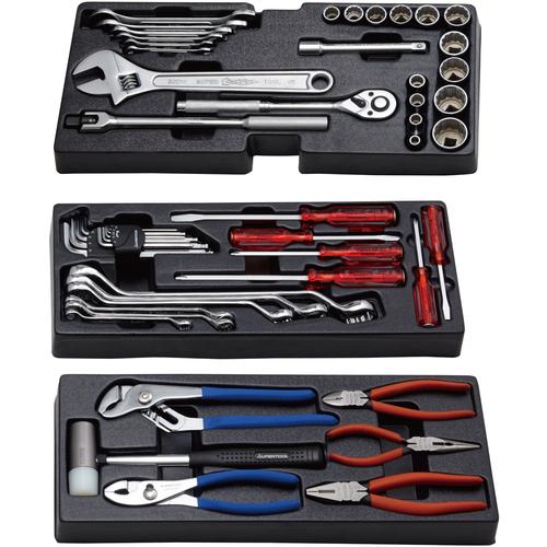 □スーパー プロ用デラックス工具セット(2段引き出し)〔品番:S7000DS