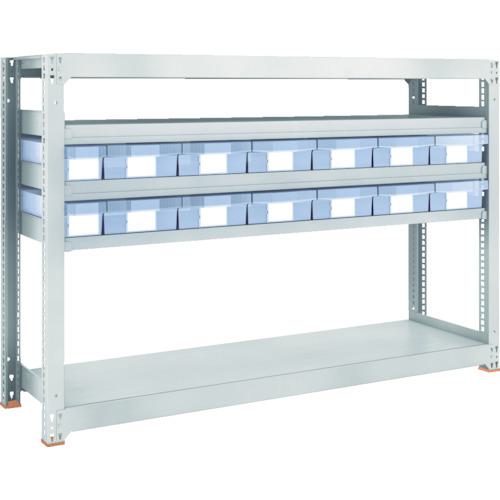 ■TRUSCO スチール製中量ボルトレス棚 M3型 樹脂透明引出付 W1800×D471×H1200 小×2・大×12〔品番:M34655C2D12〕【8563301:0】[直送DS][店頭受取不可]