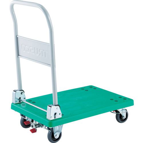 ■TRUSCO 樹脂台車 グランカート 折畳 4輪リングストッパー付〔品番:TP801JKRS4〕【8564219:0】[直送DS][店頭受取不可]