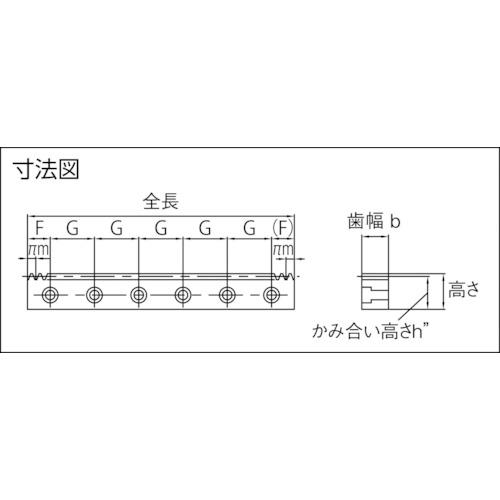 ■KHK 取付穴加工ラック SRFD2.5-2000 並歯〔品番:SRFD2.52000〕【8566382:0】[直送DS][店頭受取不可]_1