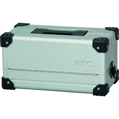 ■KTC スチール製工具箱 両開きメタルケース(シルバー) 間口440×奥行233×高さ230mm〔品番:EK10A〕【8573148:0】[店頭受取不可]