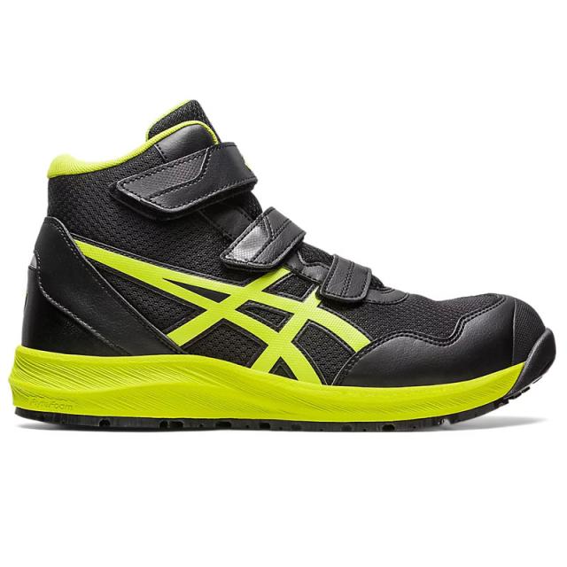 即納在庫品 アシックス 安全靴 ウィンジョブ CP216 3E相当 ハイカット ベルクロ ブラックＸネオンライム 27.5cm 1273A076 セーフティシューズ 作業靴 先芯 ベルトタイプ 作業靴 ワーキング 1273A076.001