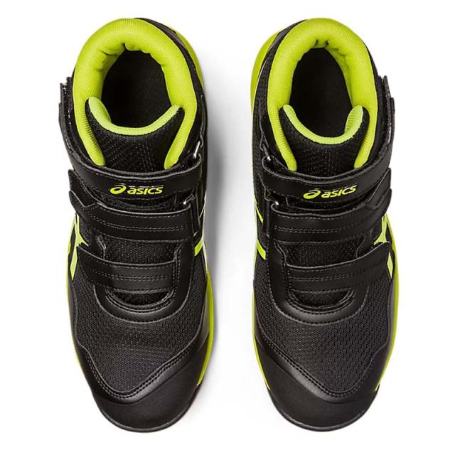 即納在庫品 アシックス 安全靴 ウィンジョブ CP216 3E相当 ハイカット ベルクロ ブラックＸネオンライム 27.5cm 1273A076 セーフティシューズ 作業靴 先芯 ベルトタイプ 作業靴 ワーキング 1273A076.001