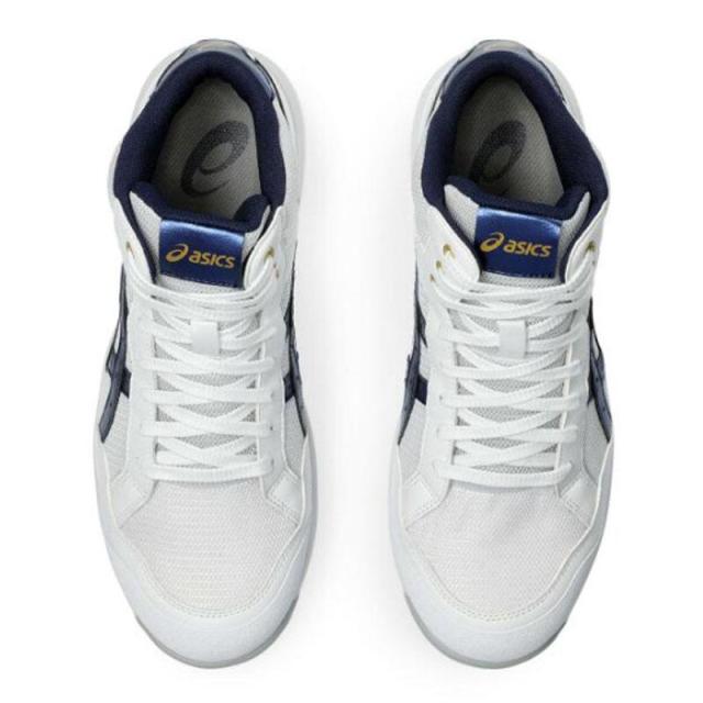 即納在庫品 アシックス 安全靴 ウィンジョブ CP218 3E相当 ハイカット 紐タイプ ホワイト×ピーコート 27.5cm セーフティシューズ 作業靴 先芯 JSAA規格A種 1273A091.101