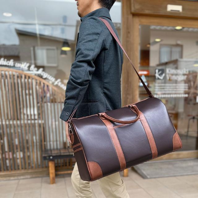 ボストンバッグ メンズ 2way KBN10458 大容量 2泊 3泊 スポーツ 旅行 ジム 出張 ゴルフ ビジネス 旅行カバン 黒 チョコ CRADLE RIVER 送料無料の通販は