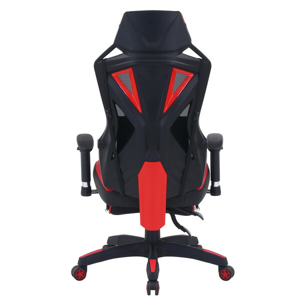 メッシュゲーミングチェア レイズ フットレスト付き レッド 19429 ブルー 19430 事務用品 オフィスチェア デスクチェア 椅子 ゲーム用チェア イス パソコンチェア 送料無料_4