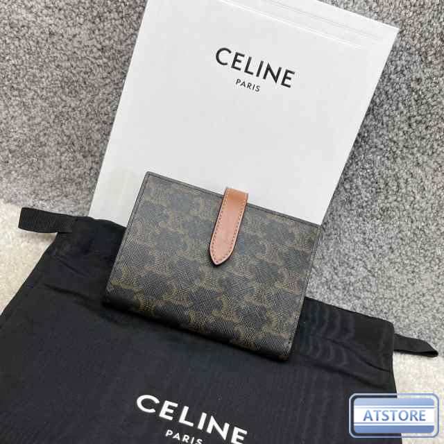 CELINE セリーヌ celine ミディアム タン ストラップウォレット