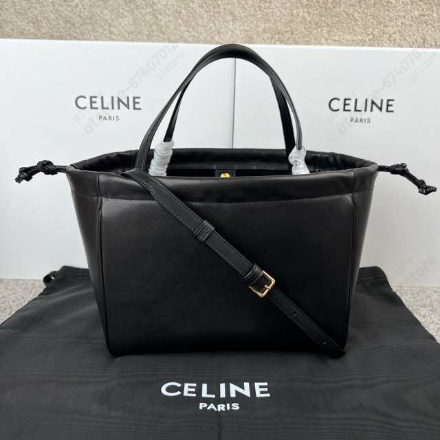 CELINE セリーヌ celine スモール カバ ハンドバッグ ドローストリング ...