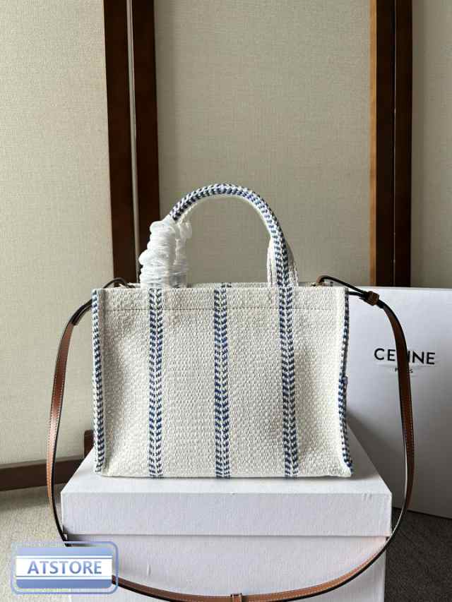 CELINE セリーヌ celine スモール ジャカード テキスタイル トートバッグ ハンドバッグ ホワイト / ブルー ブランド レディース バッグの通販はau  PAY マーケット - atstore | au PAY マーケット－通販サイト