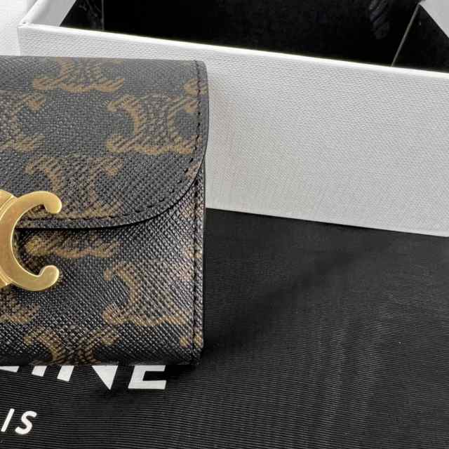 CELINE セリーヌ celine スモール ウォレット トリオンフ タン 財布