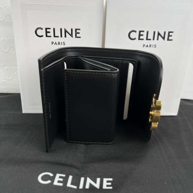 CELINE セリーヌ celine スモール ウォレット トリオンフ ブラック