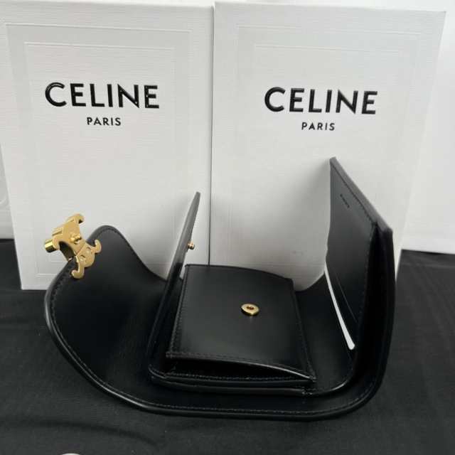 CELINE セリーヌ celine スモール ウォレット トリオンフ ブラック