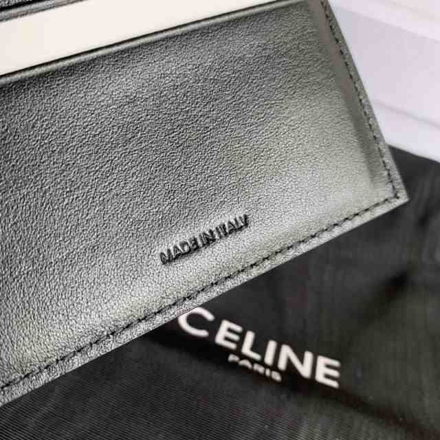 「数量限定」CELINE セリーヌ celine スモール トリフォールドウォレット グレインドカーフスキン ブラック/グレー 財布 レディース  送料｜au PAY マーケット