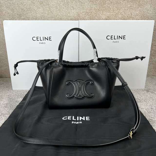 CELINE セリーヌ celine スモール カバ ハンドバッグ ドローストリング 