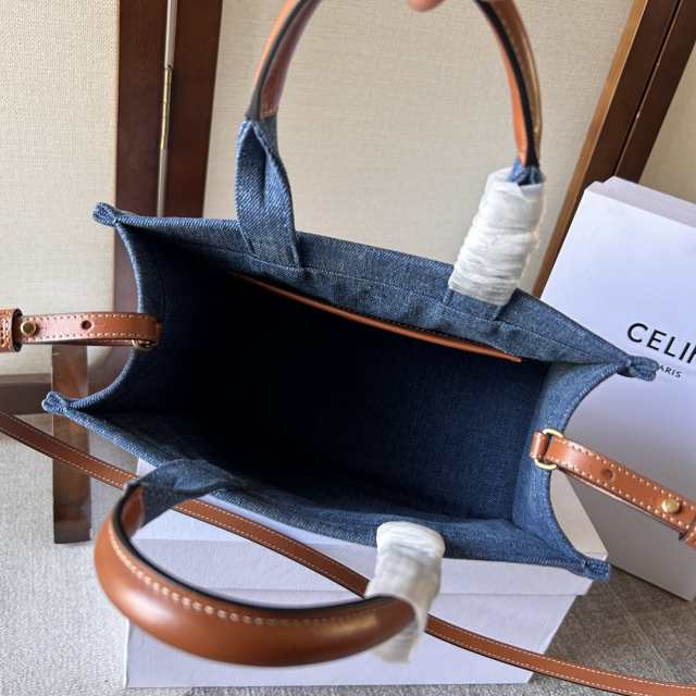 CELINE セリーヌ celine スモール トートバッグ ハンドバッグ ネイビー