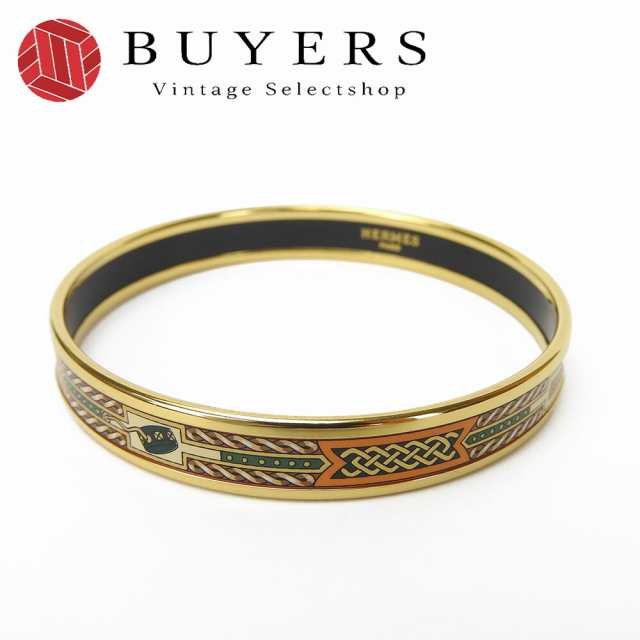 中古  エルメス バングル エマイユ GP 七宝焼き ゴールド メッキ アクセサリー 小物 レディース 女性 HERMES bangle accessory  の通販は