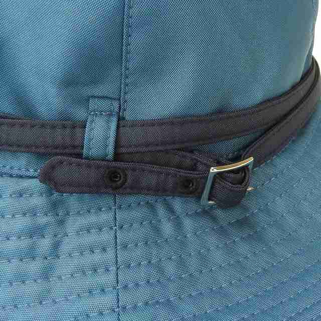 中古  エルメス ハット 帽子 レディース 女性 HERMES CHAPEAU FEMME LUCY TOILE EVERYDAY 55cm キュラソー マリン Curacao Marine Hat blue navy Polyester86%/Polyamide14%の通販は