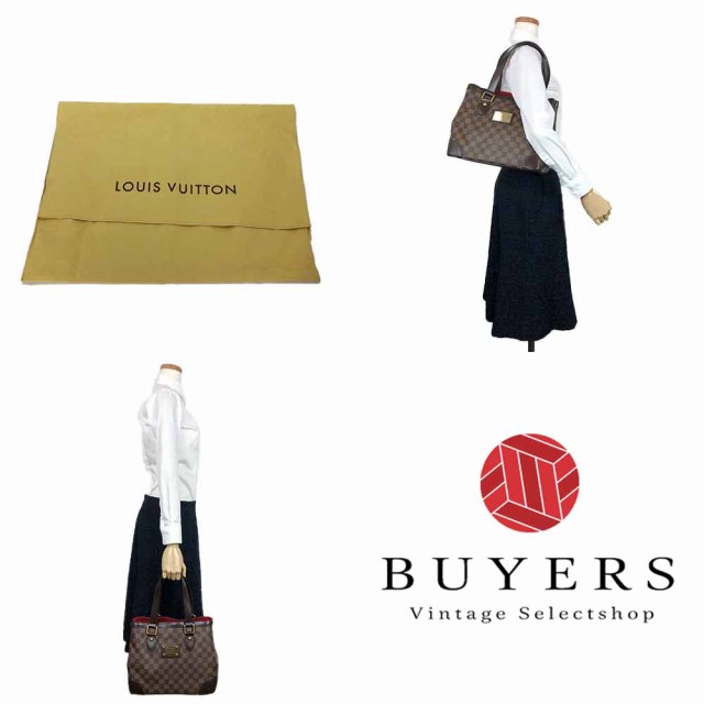 中古 LOUIS VUITTON ルイヴィトン N51205 ハムステッドPM ダミエ トートバッグ 肩掛け レディース 女性 市松模様 ブラウン 茶 Tote Bag 