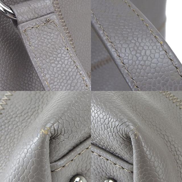中古 シャネル トートバッグ チョコバー 9番台 ソフトキャビアスキン グレー系 シルバー金具 シンプル シック 女性 レディース CHANEL tote bag caviarskin leather coco gray 中古 シャネル トートバッグ チョコバー 9番台 ソフトキャビアスキン