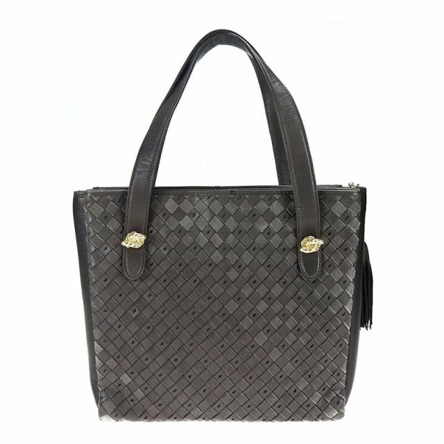 中古 バリー BALLY レディース ハンドバッグ レザー 編み込み タッセルチャーム ゴールド金具 フリンジ Hand Bag Leather_1