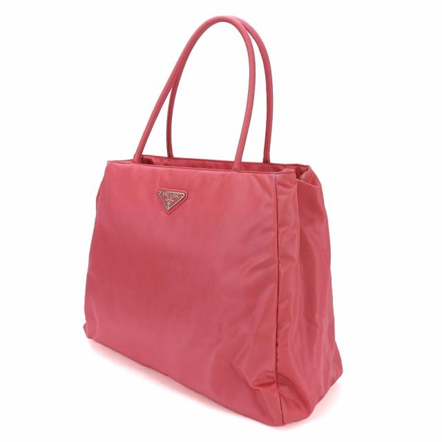 中古 プラダ ハンドバッグ B3864 ナイロン ピンク 三角プレート 普段使い カジュアル シルバー金具 レディース 女性 PRADA handbag nylon peonia pink_1