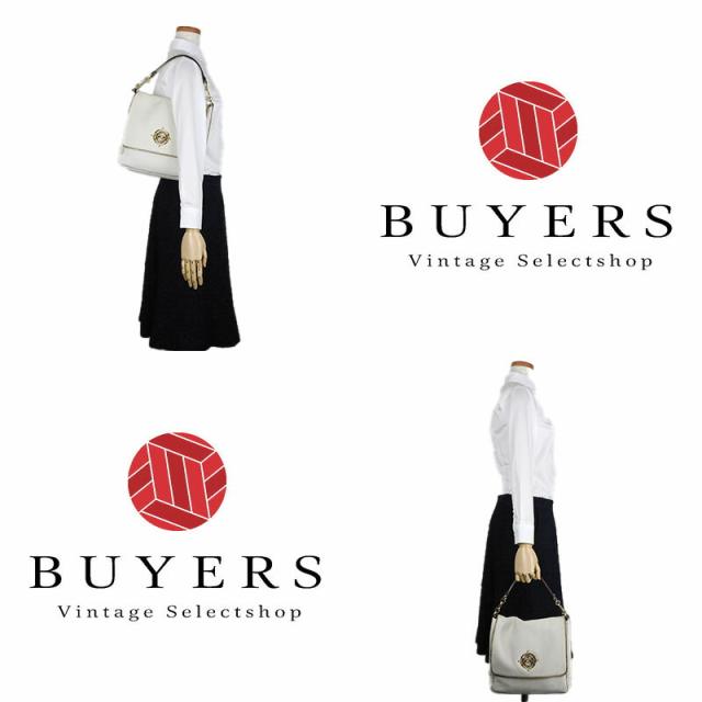 中古  LOEWE ロエベ 374.96.623 マイア セミショルダーバッグ アナグラム ゴールド金具 オフホワイト レザー 革 HANDBAG レディース 肩掛け 中古 LOEWE ロエベ 374.96.623 マイア セミショルダーバッグ