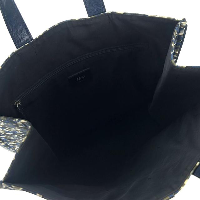 中古  フェンディ トートバッグ 7VA367 バッグバグズ モンスター カモフラ ナイロン レザー 革 ネイビー レディース メンズ 女性 男性 FENDI tote bag navy 中古 フェンディ トートバッグ 7VA367 バッグバグズ モンスター