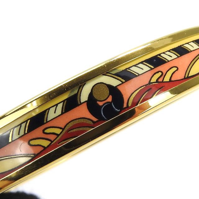 中古エルメス エマイユ バングル ブレスレット アクセサリー ジュエリー 小物 Y刻印 七宝焼き メッキ GP ゴールド オレンジ ブラック イエロー レディース 女性 hermes bangle accessories gold_3