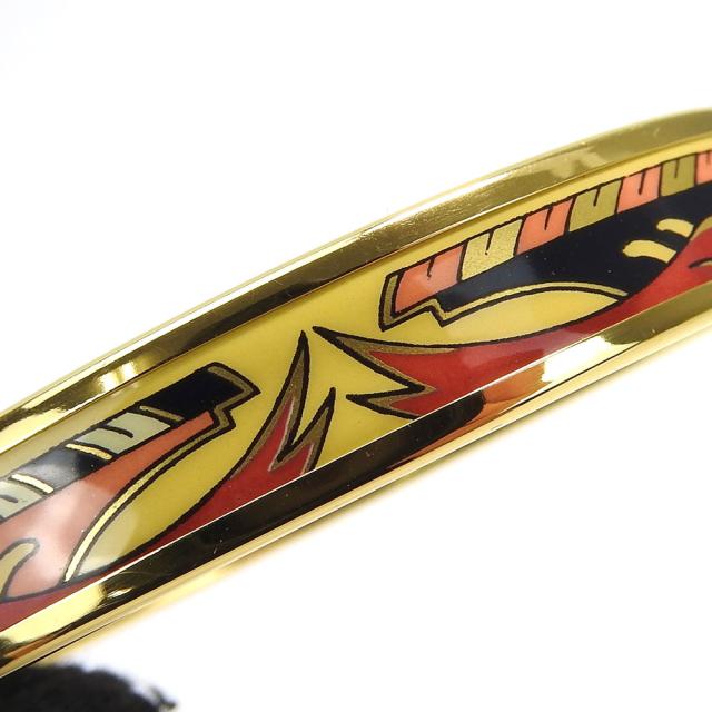 中古エルメス エマイユ バングル ブレスレット アクセサリー ジュエリー 小物 Y刻印 七宝焼き メッキ GP ゴールド オレンジ ブラック イエロー レディース 女性 hermes bangle accessories gold_4