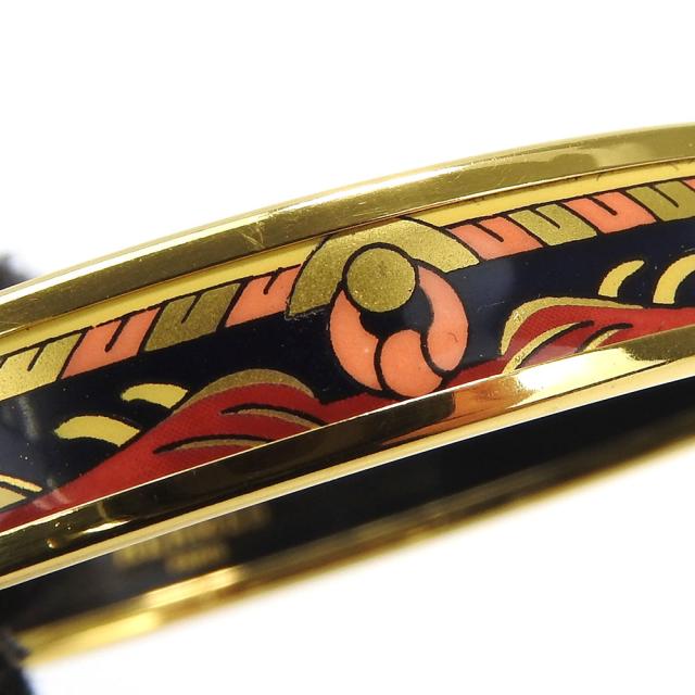 中古エルメス エマイユ バングル ブレスレット アクセサリー ジュエリー 小物 Y刻印 七宝焼き メッキ GP ゴールド オレンジ ブラック イエロー レディース 女性 hermes bangle accessories gold_5