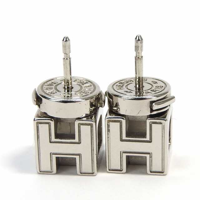 エルメス ピアス カージュ ド アッシュ Hキューブ ブラック ゴールド メッキ GP アクセサリー 小物 レディース 女性 HERMES earrings accessory