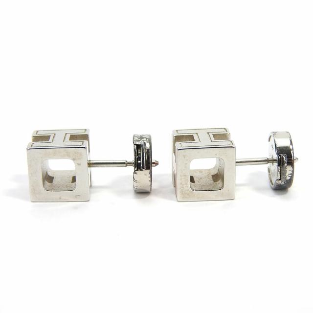 中古エルメス ピアス カージュ ド アッシュ Hキューブ ピンク