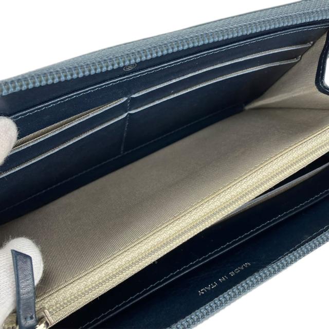 中古 シャネル ラウンドファスナー 長財布 ウォレット キャビアスキン ブルー系 青 17番台 ココマーク シルバー金具 レディース 女性 CHANEL wallet blue coco Caviar skin leather
