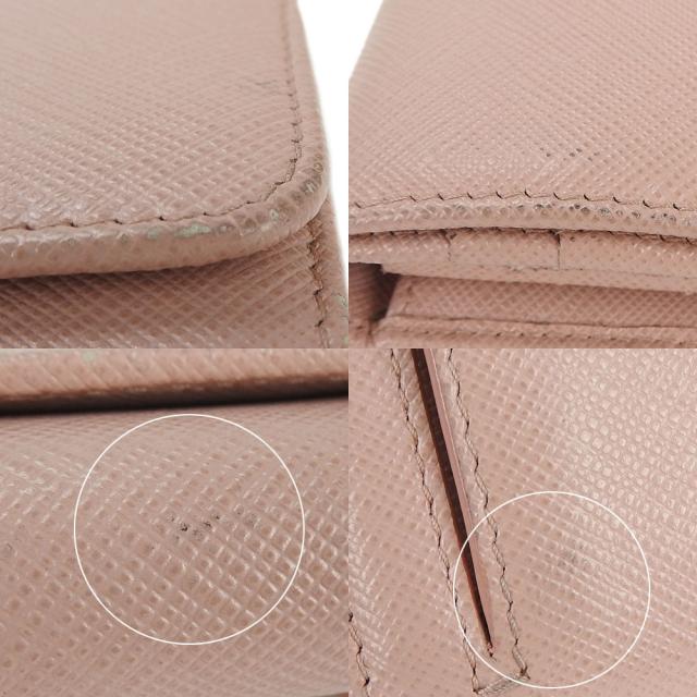 中古 プラダ 長財布 二つ折り 1MH132 サフィアーノ レザー 革 ライトピンク シンプル レディース 女性 小物 PRADA wallet pink saffiano_11