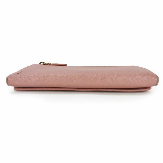 中古 プラダ 長財布 二つ折り 1MH132 サフィアーノ レザー 革 ライトピンク シンプル レディース 女性 小物 PRADA wallet pink saffiano_3