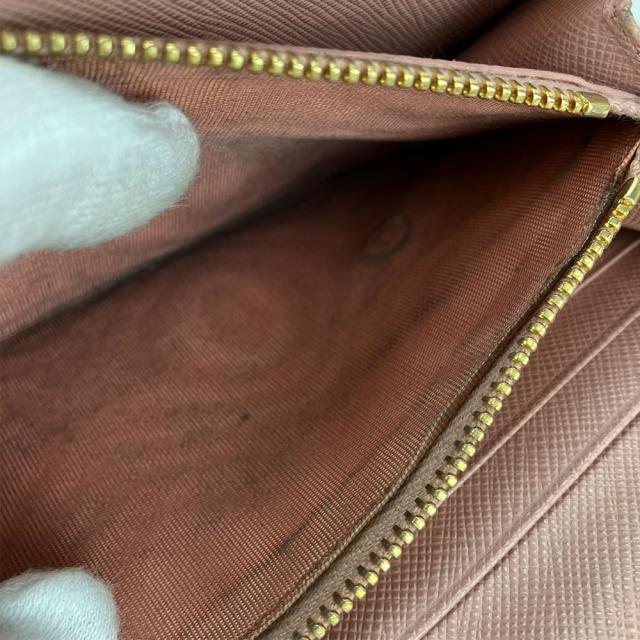 中古 プラダ 長財布 二つ折り 1MH132 サフィアーノ レザー 革 ライトピンク シンプル レディース 女性 小物 PRADA wallet pink saffiano_7