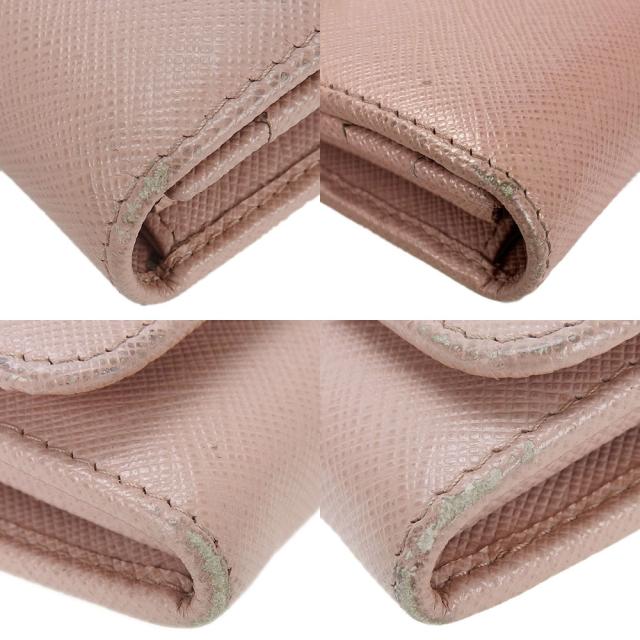 中古 プラダ 長財布 二つ折り 1MH132 サフィアーノ レザー 革 ライトピンク シンプル レディース 女性 小物 PRADA wallet pink saffiano_8
