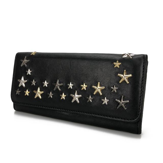 中古 JIMMY CHOO ジミーチュウ 00715 二つ折り長財布 レザー 革