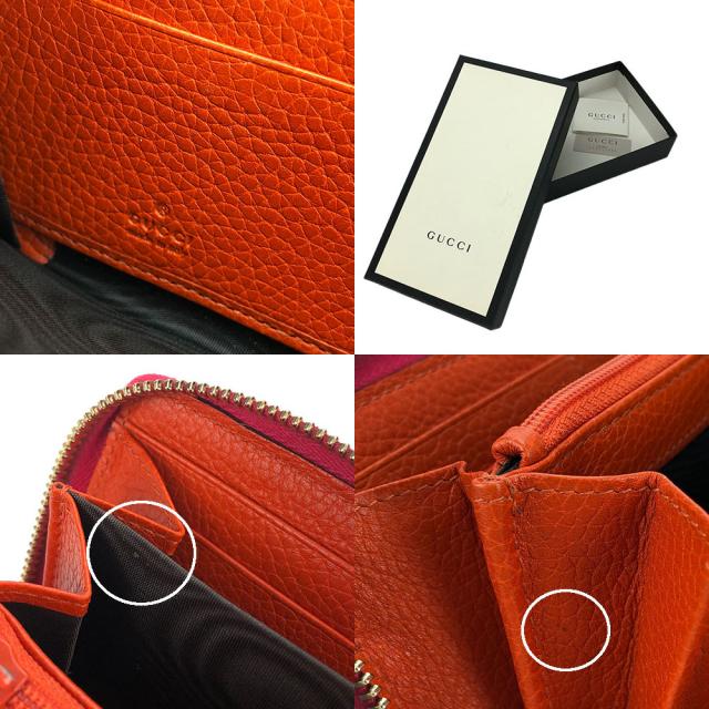 【中古】 グッチ 長財布 307984 バンブー レザー オレンジ ピンク ラウンドファスナー ジッピー バイカラー レディース 女性 GUCCI GUCCI - 【中古】 グッチ 長財布 307984 バンブー レザー オレンジ