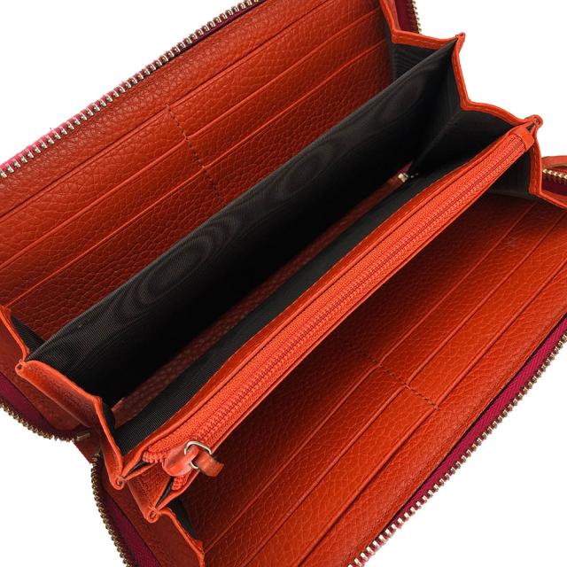 中古 グッチ ラウンドファスナー 長財布 バンブー タッセル ジッピー レザー 革 オレンジ ピンク バイカラー ウォレット レディース 女性 307984 GUCCI Zip Around Long Wallet Leather_6