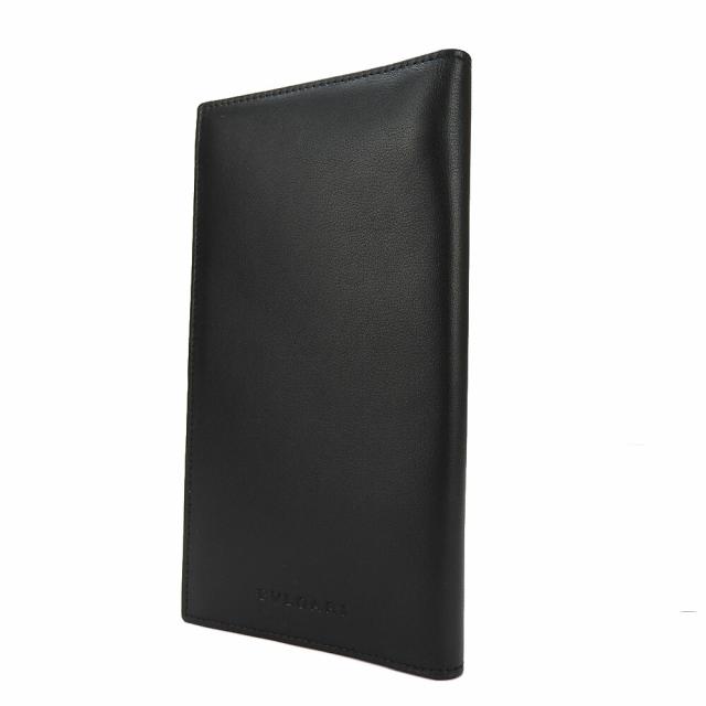 中古 ブルガリ 二つ折り 長札入れ ロングウォレット ブラック 黒 レザー 革 メンズ 男性 財布 小銭入れ無し BVLGARI long wallet black leather_1