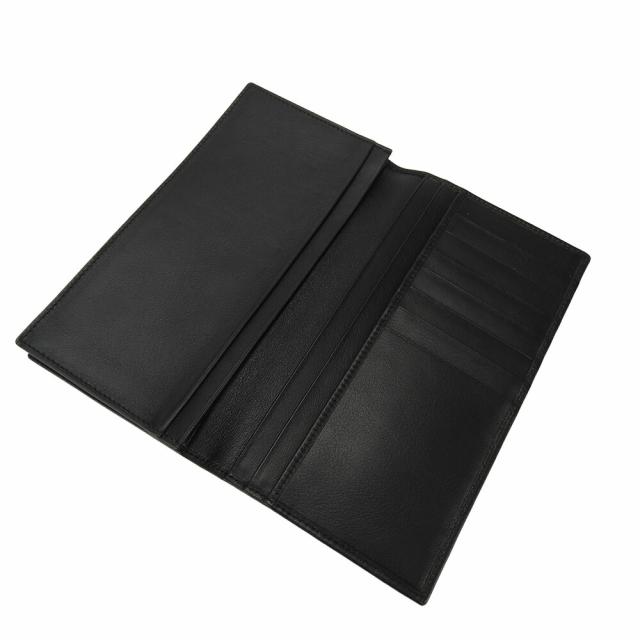 中古 ブルガリ 二つ折り 長札入れ ロングウォレット ブラック 黒 レザー 革 メンズ 男性 財布 小銭入れ無し BVLGARI long wallet black leather_5