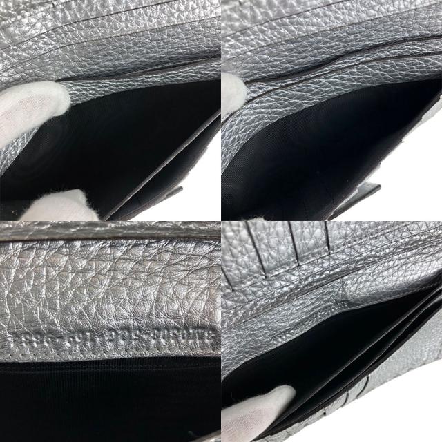 フェンディ ピーカブー セレリア シルバー金具 長財布 グレー レザー  