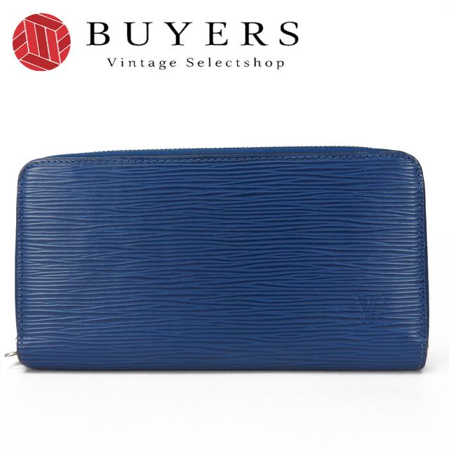 中古  ルイヴィトン 長財布 ジッピーウォレット サフィール ラウンドファスナー シルバー金具 ブルー M60435 エピ レディース 女性 LV ビトン レザー 革 小物 LOUIS VUITTON Zip Around Wallet Zippy