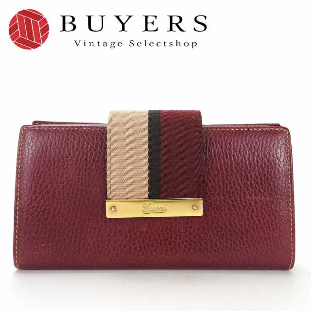 中古 グッチ 二つ折り長財布 181668 レザー ボルドー ウォレット レディース 女性 小物 GUCCI Long Wallet bordeaux Leather